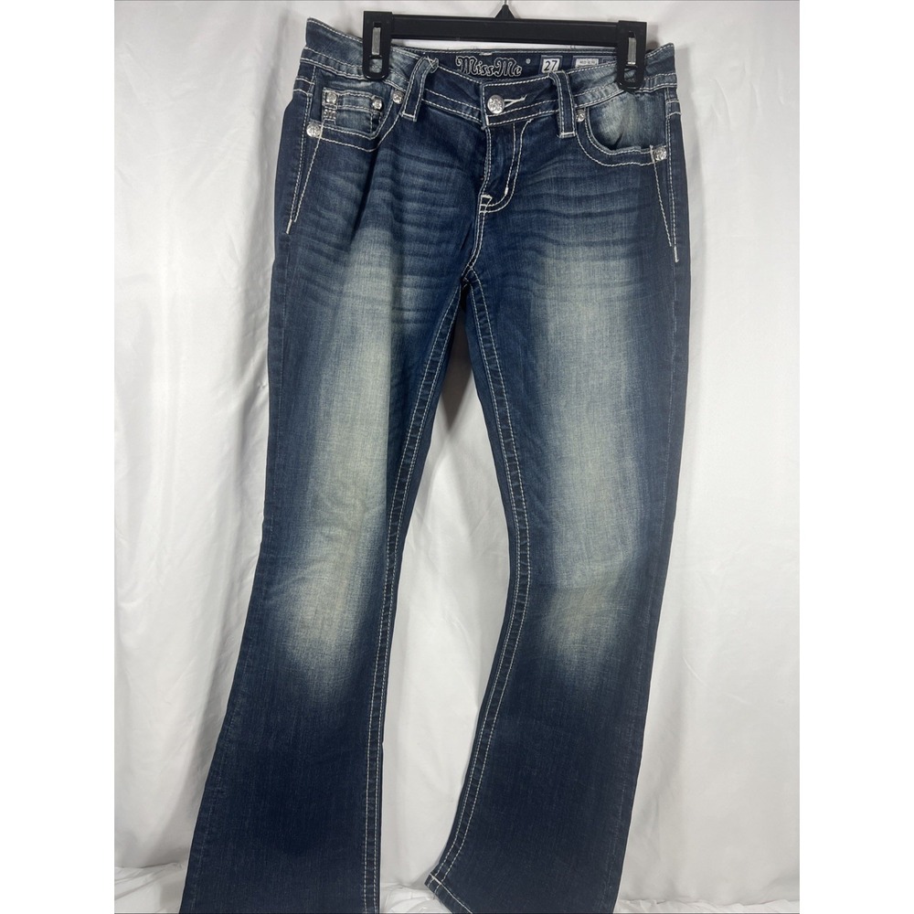 Miss Me Size 27 Bootcut Boot Style Bling Rhinestones Western Cowgirl Rodeo‎